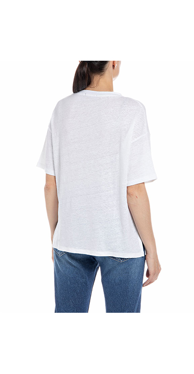 Essential ストレッチリネンジャージーTシャツ 詳細画像 ホワイト 2